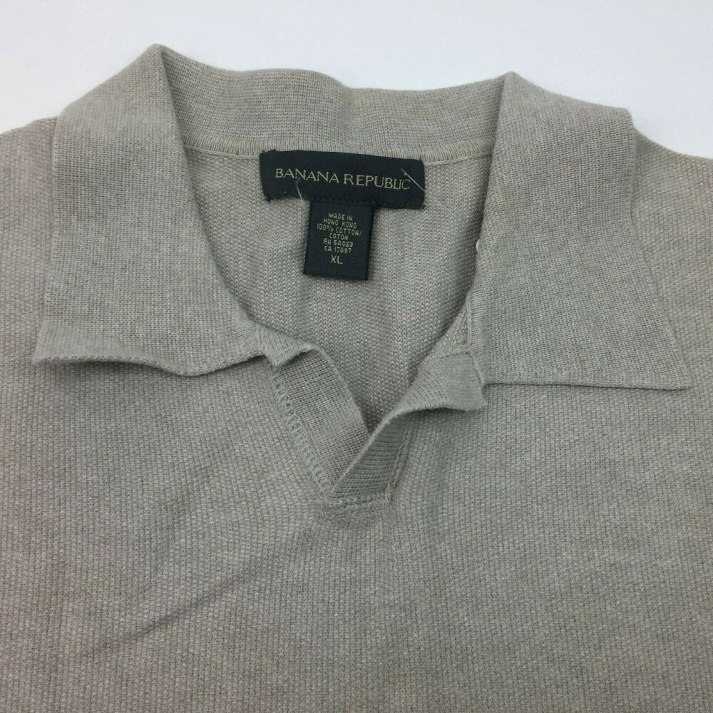 Banana Republic Mens Gray Polo Short Sleeve Shirt Casual Classic Size XL